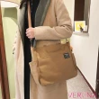 【Verona】韓款學院風大容量手提單肩斜背包帆布包(背帶可拆裝設計)