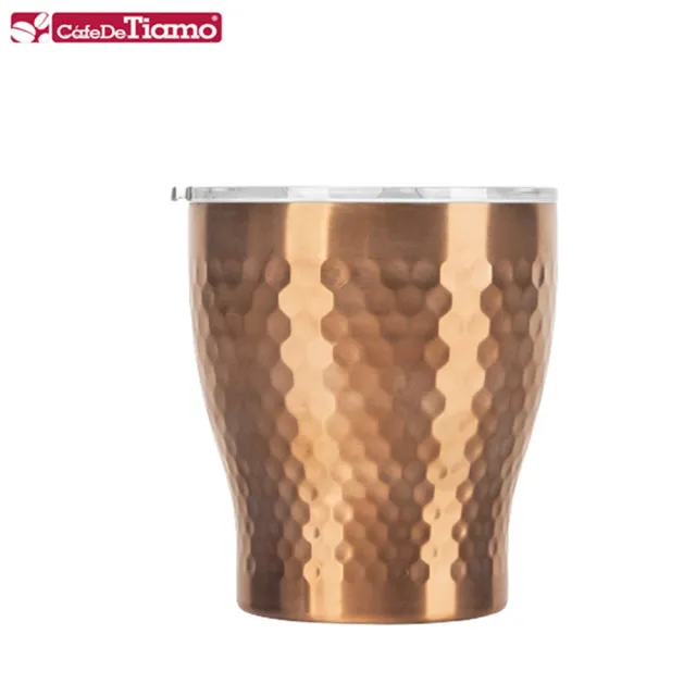 【Tiamo】真空錘紋陶瓷隨手杯230ml-玫瑰金(HE5164BZ)