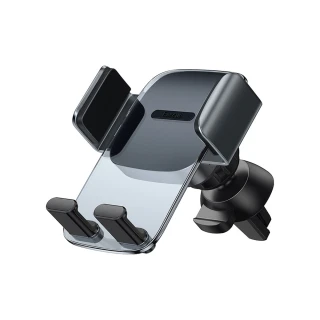 【BASEUS】倍思易控穩夾透明面板車用水平出風口手機支架(兩色可選)