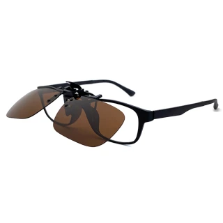 【SUNS】近視專用 MIT偏光 茶色 夾片 Polaroid太陽眼鏡/墨鏡 抗UV400(小板無框/防爆鏡片/防眩光)