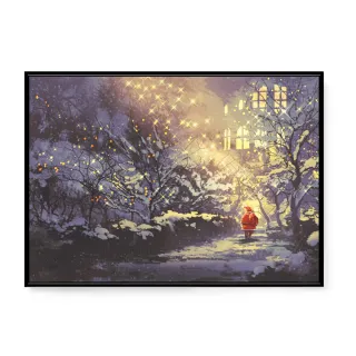 【菠蘿選畫所】聖誕老人 • 星光熠熠 - 30x40cm(角落小品/玄關裝飾//聖誕節畫作/交換禮物)