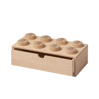 【Room Copenhagen】LEGO樂高桌上型木製八凸抽屜收納箱-淺色橡木