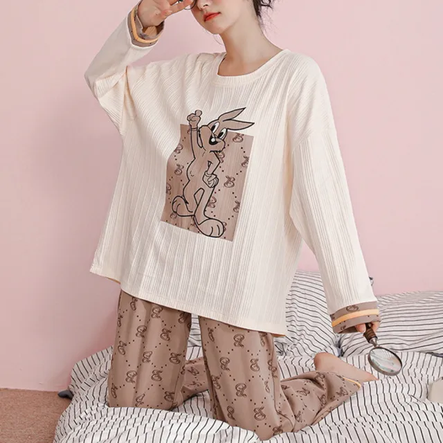 【Amhome】韓版可愛俏麗卡通休閒家居服2件式套裝#111504現貨+預購(2色)