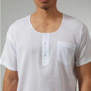 【三槍牌】3件組時尚型男縐縐布半門襟短袖衫(白3件組3XL 46 HE431)