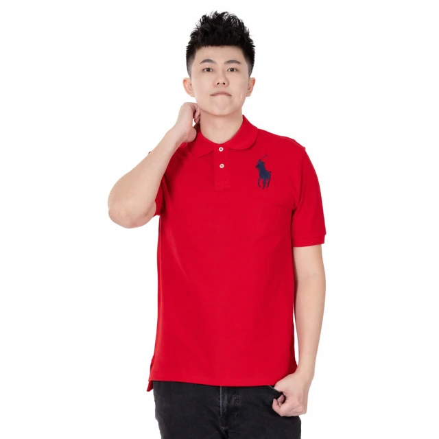 RALPH LAUREN RL POLO 經典刺繡大馬短袖POLO衫 上衣-青年款-紅色(百搭爆款/精選舒適/平輸品)