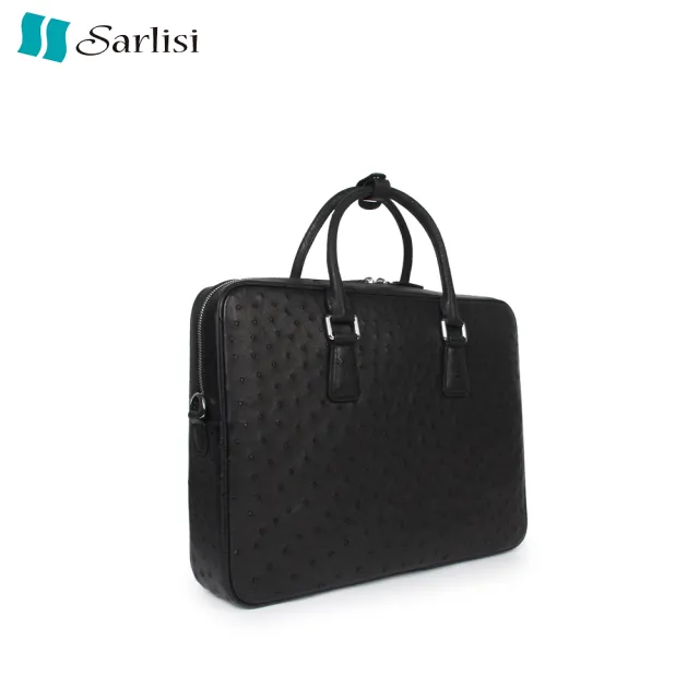 【Sarlisi】雙11 鴕鳥皮男士手提包真皮包包 大容量包包商務簡約單肩斜背包休閒公事包