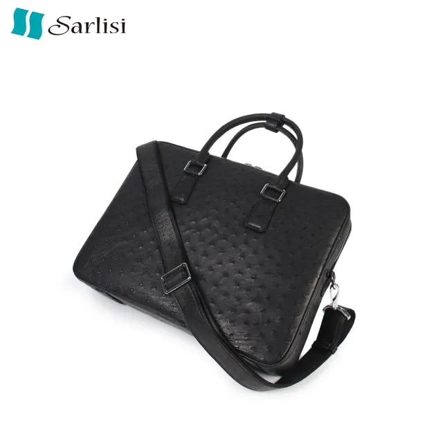 【Sarlisi】雙11 鴕鳥皮男士手提包真皮包包 大容量包包商務簡約單肩斜背包休閒公事包
