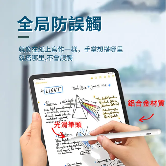 【ANTIAN】Apple iPad專用觸控筆 防誤觸傾斜繪畫手寫筆 iPad主動式電容筆 智能磁吸觸屏筆