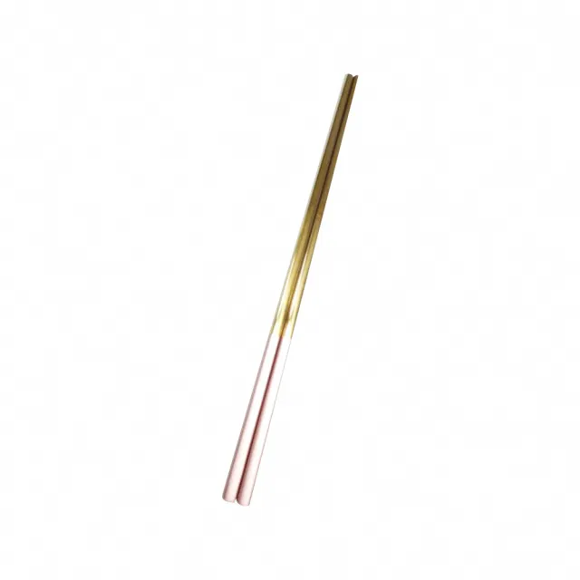 【EZlife】歐式304不鏽鋼雙色金銀筷子(10雙組)