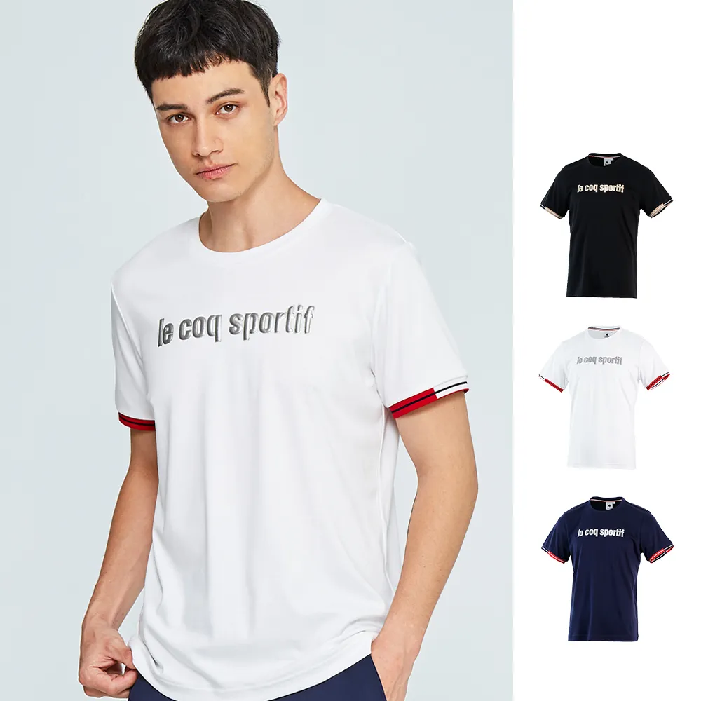 【LE COQ SPORTIF 公雞】瓷柔棉法式經典短袖T恤 中性-3色-LWP23205