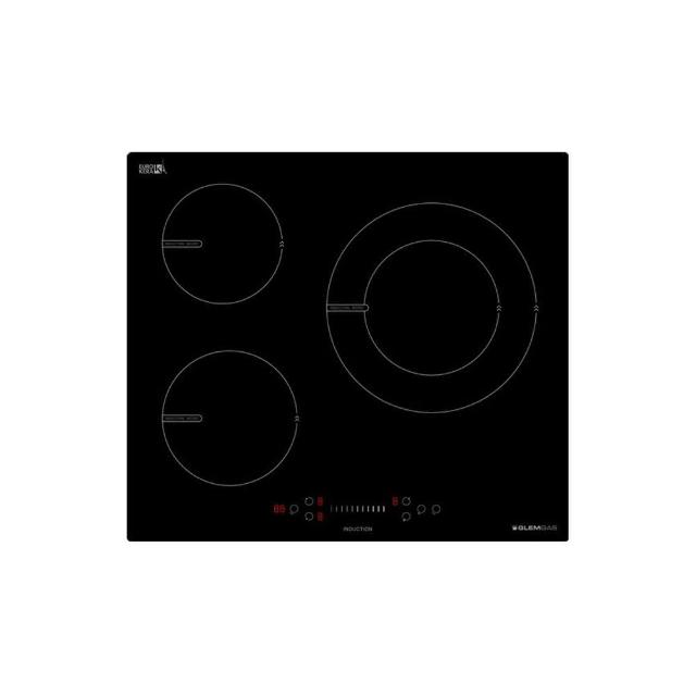 Glem Gas GIT66D04 三口瓦斯爐採用耐熱強化玻璃爐臺，傳統外擴火焰設計，提供均勻加熱。壓電式自動點火方便操作，適合嵌入式廚房安裝。尺寸為W590xD520xH58 mm，挖孔尺寸W565xD495 mm，使用220V電源，瓦斯消耗量3kW以下，BSMI認證T74710，享1年保固。不含安裝，高效節能的理想廚房選擇。