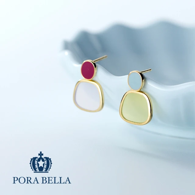 Porabella 925純銀合成寶石光感耳環 earrings