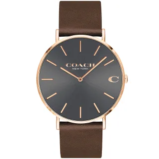 【COACH】官方授權經銷商 紳士時尚皮帶腕錶-41mm 新年禮物(14602549)