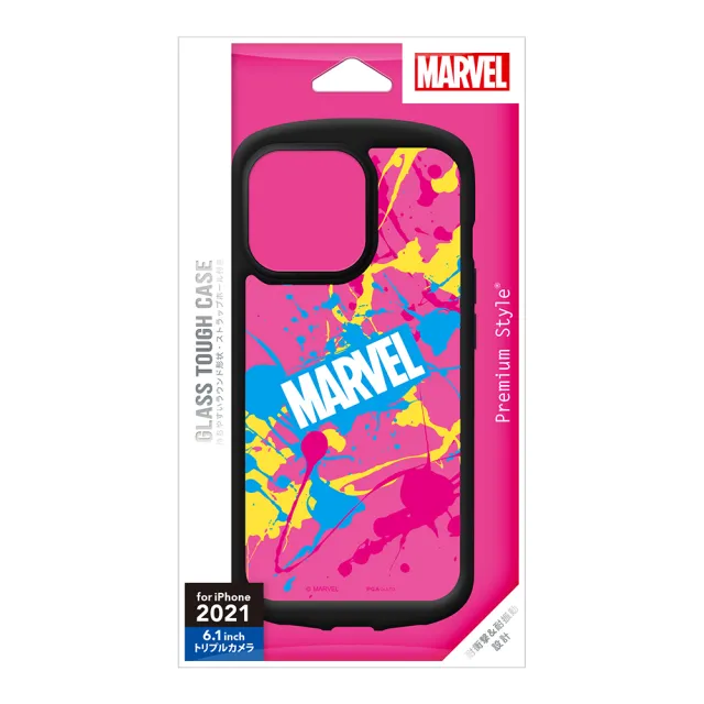 【iJacket】iPhone 13/13 Pro/13 Mini/13 Pro Max Marvel軍規9H玻璃手機殼(漫威Logo)