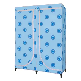 【Sanho 三和牌】巧樣多EWP-1型點點天空藍 DIY收納套管衣櫥組(布架合裝/台灣製造  現貨)