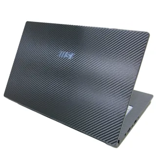【Ezstick】MSI Modern 15 A5M 黑色卡夢紋 機身保護貼 機身貼(含上蓋貼、鍵盤週圍貼、底部貼)