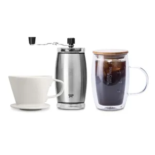 【CookPower 鍋寶】陶製瀘杯+磨豆器+奶泡器(EO-CFG2501185CR0205B)
