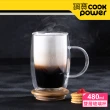 【CookPower 鍋寶】雙層玻璃杯480ml+磨豆器+手沖濾杯組(EO-DGS480CFG2501185)