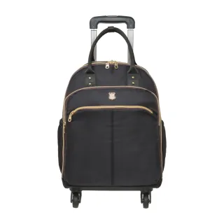 【Bella Borsa】聖誕節交換禮物 經典尼龍-四輪式拉桿旅行袋-黑(BB21B001BK)