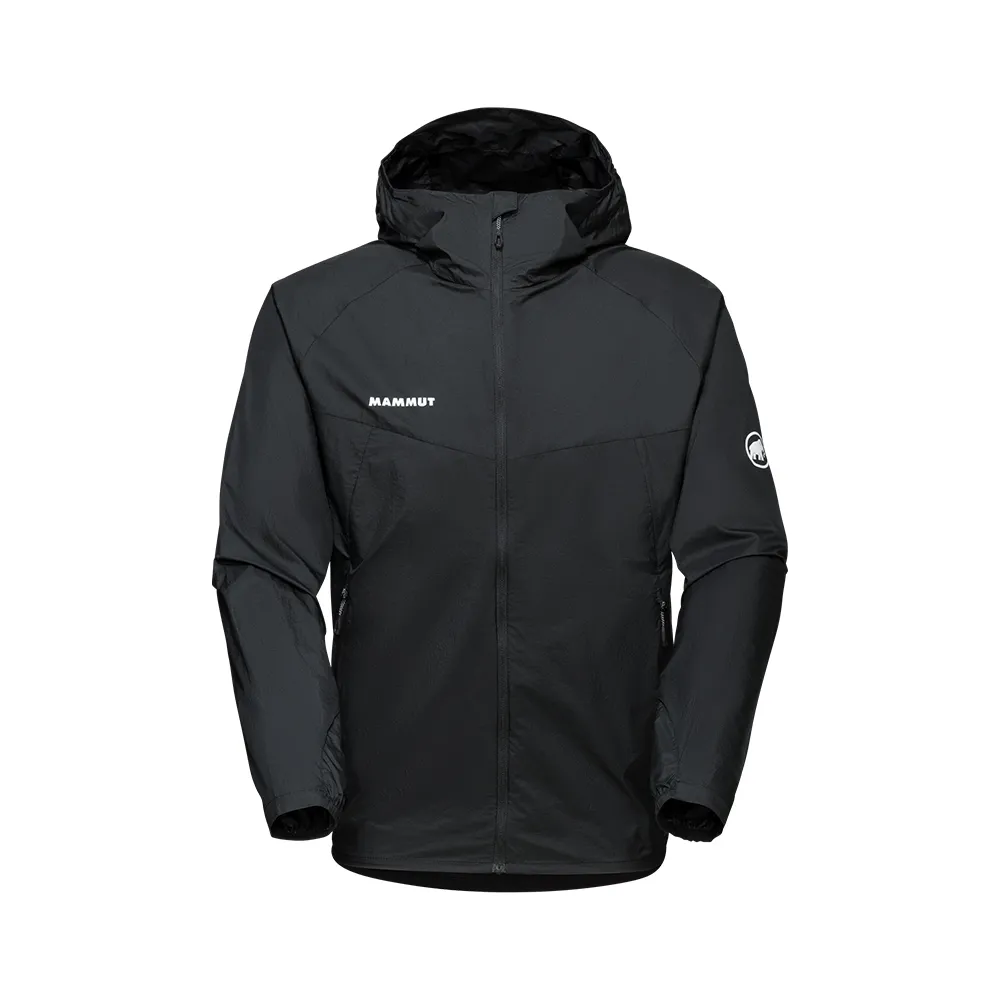 【Mammut 長毛象】Convey WB Hooded Jacket AF Men 輕量防潑水連帽風衣外套 黑色 男款 #1012-00530