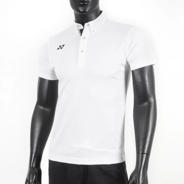 【YONEX】Yonex 男 Polo衫 短袖 上衣 運動 網球 抗靜電 舒適 透氣 運動 休閒 訓練 白黑(10455EX011)