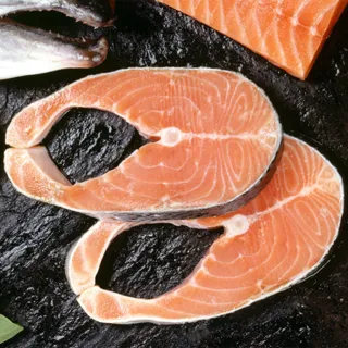 【新鮮市集】嚴選鮮切-大號鮭魚切片2片(375g/片)
