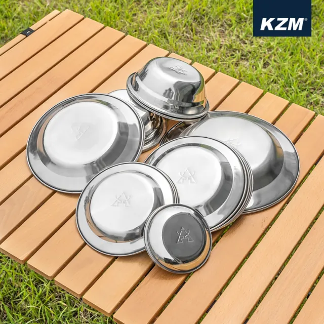 【KAZMI】KZM 彩繪民族風不鏽鋼碗盤組25P(KZM/碗盤組/露營用品/餐具/戶外用品/CAMPING)