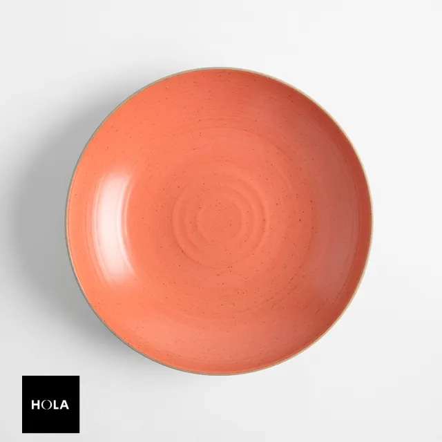 【HOLA】Thomas Nature/圓湯盤/珊瑚橘23xH4.5cm