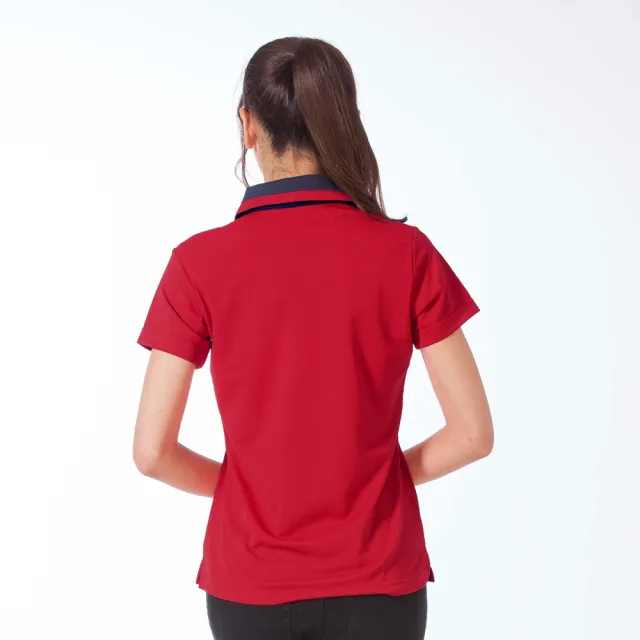 【遊遍天下】MIT台灣製女款抗UV防曬涼感吸濕排汗機能POLO衫 紅色(M-5L)