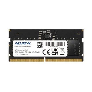 【ADATA 威剛】DDR5/4800 8GB 筆記型記憶體(★AD5S48008G-S)