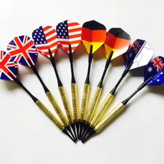 【NationDart】新手國旗飛鏢 銅鏢 軟式飛鏢 兩組(適用各款電子飛鏢靶)