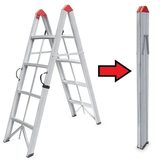 【Fold-a-Step】超輕量航太鋁合金智慧收折梯-4階(A字梯 人字梯 工作梯 輕量梯 小型梯 梯子)