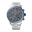 【Roven Dino 羅梵迪諾】金牌特務三眼時尚腕錶-銀X藍框(RD6090S-398-BU)
