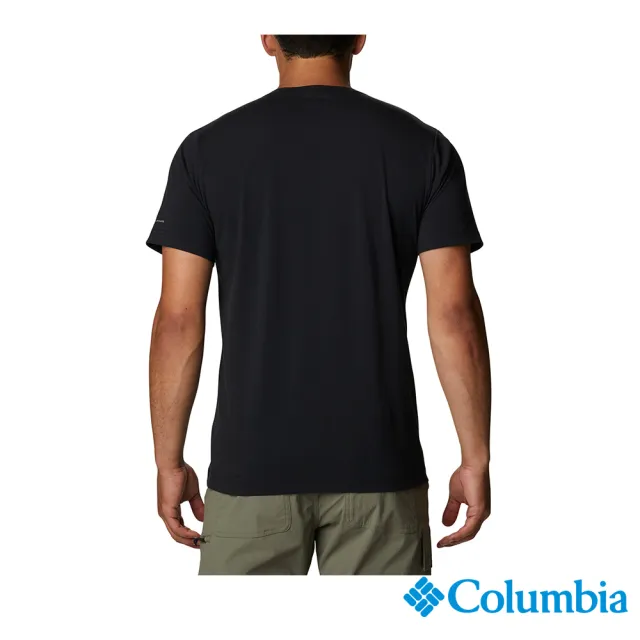 【Columbia 哥倫比亞 官方旗艦】男款-UPF50快排短袖上衣-黑色(UAE13530BK / 2022年春夏品)