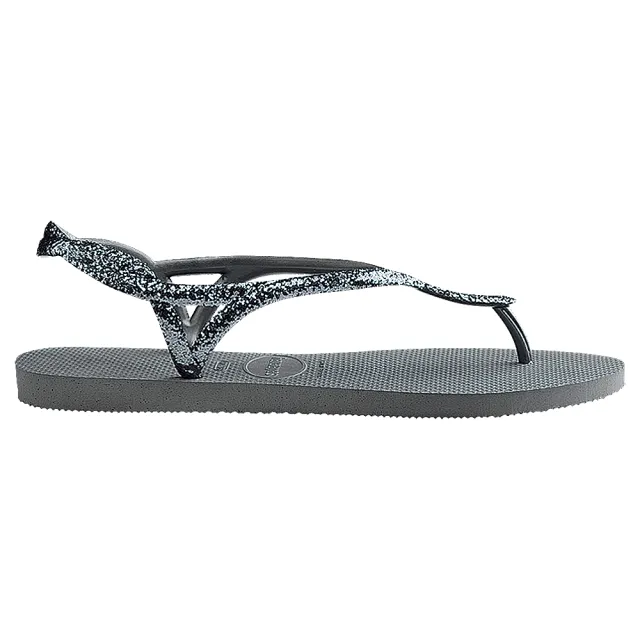 【havaianas 哈瓦仕】涼鞋 女鞋 夾腳拖 亮粉 巴西 Luna Premium II 灰色 4147009-5178W(哈瓦士)