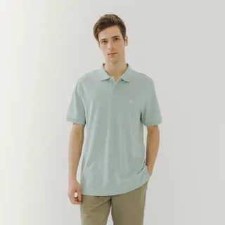 【Hang Ten】男裝-基本款舒適腳丫繡花POLO衫(綠)