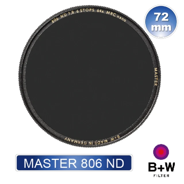 【B+W】MASTER 806 72mm MRC nano ND64 超薄奈米鍍膜減光鏡