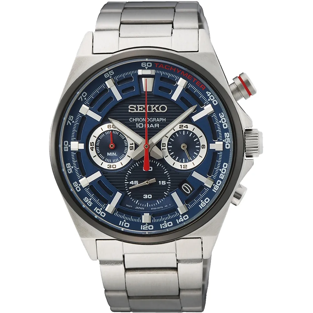 【SEIKO 精工】CS三眼計時風格手錶41mm(SSB407P1/8T63-00T0B)