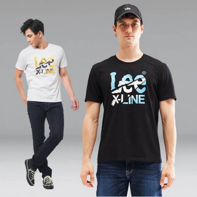 【Lee】出清品-男裝 短袖T恤 / 系列噴墨大LOGO 共2色 標準版型(LL220008K11 / LL220008K14)
