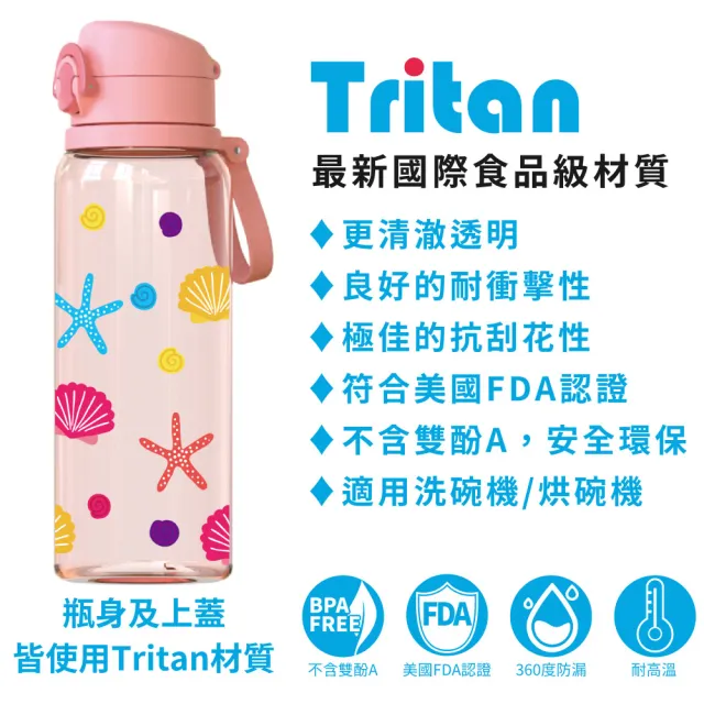 【Home Tune 家音】美國Tritan材質兒童彈蓋直飲水壺930ml(彈蓋直飲式)