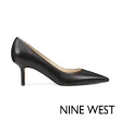 【NINE WEST】ARLENE小羊皮純色尖頭高跟鞋-黑色