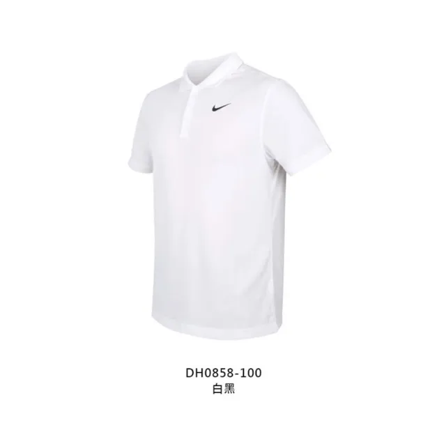 【NIKE 耐吉】男短袖POLO衫-運動 休閒 上衣 高爾夫 網球 DRI-FIT 白黑(DH0858-100)