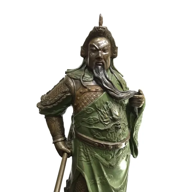 【薪傳獎銅雕大師-蕭啟郎】王者風範 武財神 關公(武聖關公/絕版/售完斷貨/經典鉅作/招財)