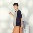 【MOSS CLUB】印花剪接-女五分袖上衣 印花 藍 綠 黃(三色/魅力商品/版型適中)