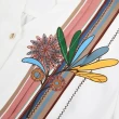 【ILEY 伊蕾】古典絲巾印花拼接排扣裝飾假兩件洋裝1221087007(卡其)