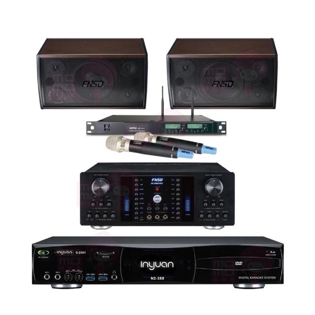 【音圓】S-2001 N2-350+AK-8800 PRO+ACT-65II+FNSD SD-305(點歌機4TB+擴大機+無線麥克風+喇叭)