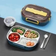 【PUSH!】餐具用品316不銹鋼便當飯盒密封卡扣學生午餐盒保溫(便當盒 帶湯碗飯盒E176)