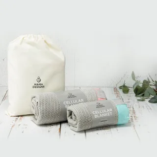 【Mama Designs】英國100%棉織透氣洞洞毯 新生兒彌月禮(S號+M號2入 透氣安全 新生兒被毯 彌月禮)