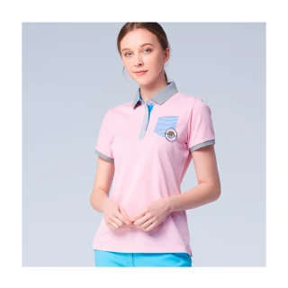 【Jack Nicklaus 金熊】GOLF女款領邊配色休閒高爾夫球衫/POLO衫(粉色)