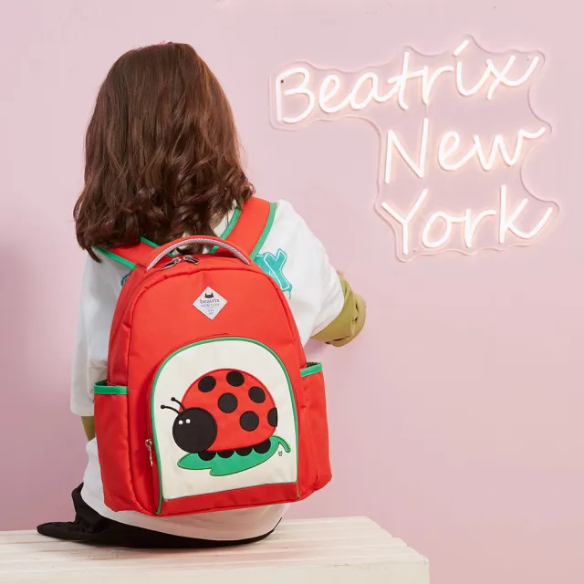 【BEATRIX NEW YORK】經典刺繡國小防潑水護脊輕量書包(適用身高100-120cm)